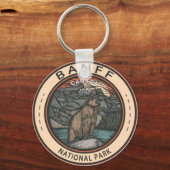 Banff National Park Canada Travel Emblem  Sleutelhanger (Voorkant)