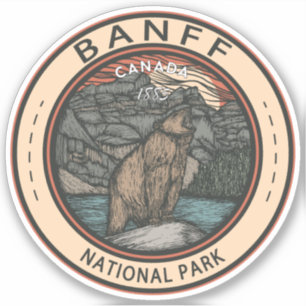 Banff National Park Canada Travel Emblem  Sticker