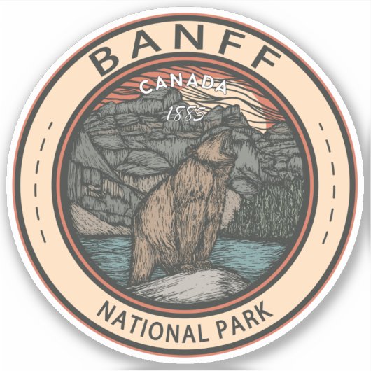 Banff National Park Canada Travel Emblem  Sticker (Voorkant)