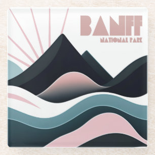 Banff National Park Gekleurde heuvels Glazen Onderzetter