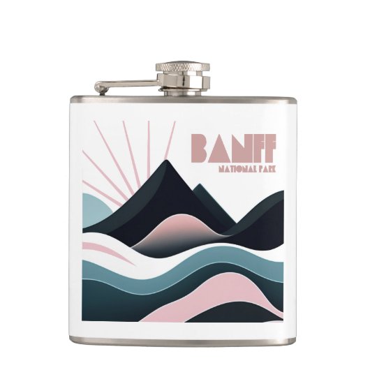 Banff National Park Gekleurde heuvels Heupfles (Voorkant)