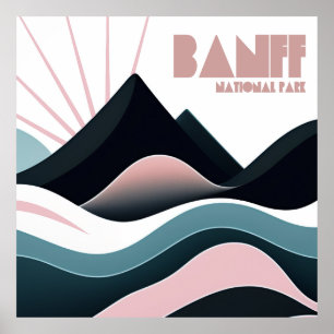 Banff National Park Gekleurde heuvels Poster