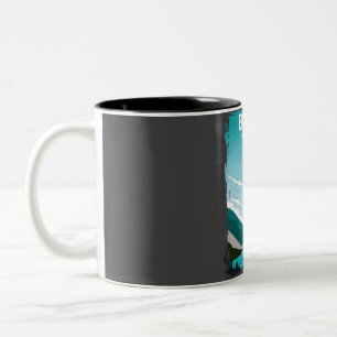 Banff National Park Minimal Retro Natuur T Tweekleurige Koffiemok