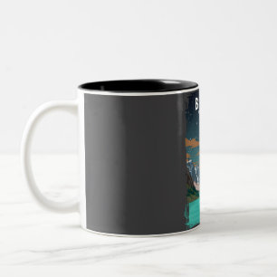 Banff National Park Minimal Retro Travel P Tweekleurige Koffiemok