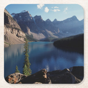 Banff National Park Moreenmeer Vierkante Kartonnen Onderzetter