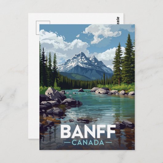 Banff National Park Mountain River View Briefkaart (Voorkant / Achterkant)