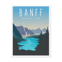 Banff National Park Vintage Travel Illustration