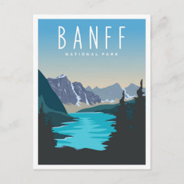 Banff National Park Vintage Travel Illustration Briefkaart