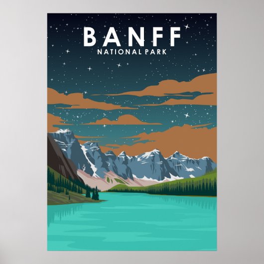 Banff National Park Vintage Travel Poster (Devant)