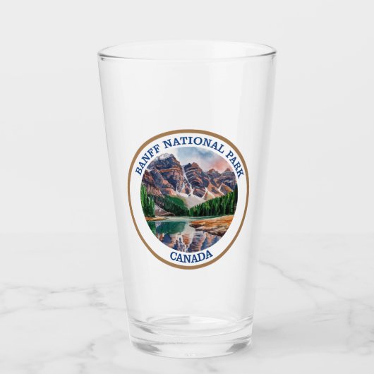Banff National Park Waterverf Schilderij Glas (Voorkant)