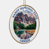 Banff National Park Waterverf Schilderij Keramisch Ornament (Rechts)