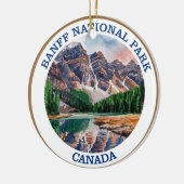 Banff National Park Waterverf Schilderij Keramisch Ornament (Links)