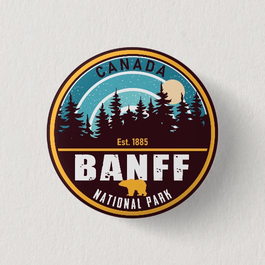 Banff NP Canada Rocky Mountains  Souvenirs Ronde Button 3,2 Cm (Voorkant)