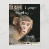 Bang aap met grote ogen tekstkaart briefkaart (Voorkant)