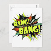 Bang bang strip effect geluid briefkaart (Voorkant / Achterkant)