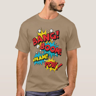 Bang Boom Pow Wham strip bubbels roze jongen T-shirt