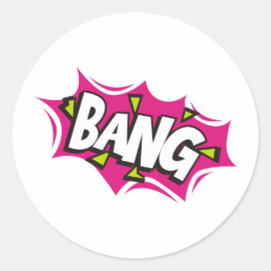 Bang Cartoon Pow Zap Ronde Sticker