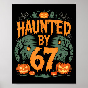 Bang door 67 Meme Halloween Pompoen Poster