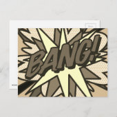 BANG  Fun Retro Comic Book Pop Art Briefkaart (Voorkant / Achterkant)