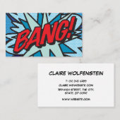 BANG Fun Retro Comic Book Visitekaartje (Voorkant / Achterkant)