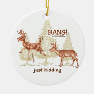 Bang! Gewoon dood. Humor Sepia Brown Keramisch Ornament