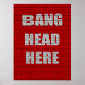 Bang Head Hier Office Humor Poster (Voorkant)
