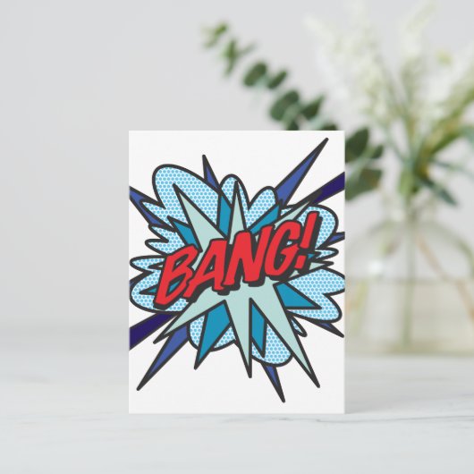 BANG Leuk Retro Stripboek Pop Art Briefkaart (Staand voorkant)