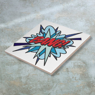 BANG Leuke Retro Stripboek Pop Art Tegeltje