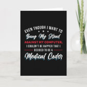 Bang My Head Medical Coder Codering ICD Programmer Kaart (Voorkant)