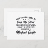 Bang My Head Medical Coder Programmer ICD Briefkaart (Voorkant / Achterkant)