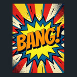 BANG ! Poster de style comique Pop Art moderne<br><div class="desc">Cette affiche est une interprétation fraîche et élégante de l'effet sonore classique de la bande dessinée. Il rend hommage à l'esprit audacieux de Pop Art, mais avec une sensibilité raffinée et contemporaine. Au lieu d'une explosion chaotique, cette conception présente une explosion d'énergie propre et puissante, réinventant le panneau de bande...</div>