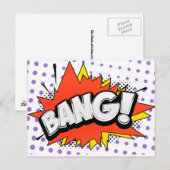 Bang Retro Action Comic Book Bubble Briefkaart (Voorkant / Achterkant)