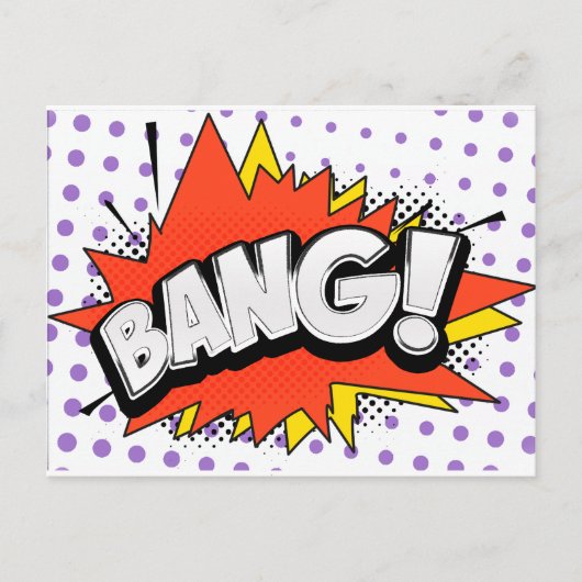 Bang Retro Action Comic Book Bubble Briefkaart (Voorkant)