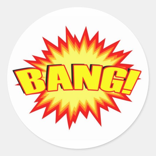 Bang! Ronde Sticker (Voorkant)