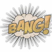 BANG!  stripboek Steampunk Pop Sticker (Voorkant)