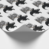 Bang voor een grimmige maaier en geest. cadeaupapier (Hoek)