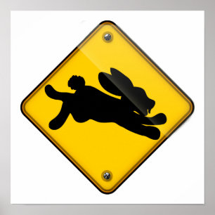 Bang voor konijnenkruising poster