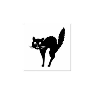 Bang Zwart Halloween Kat Kinder Plezier DIY Kunst Rubberstempel