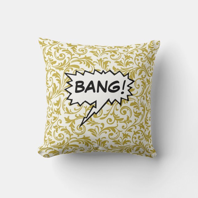 Bang ZZZZ Speech Bubbles Square Pillow Kussen (Voorkant)