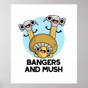 Bangers en Mush Funny English Food Pun Poster