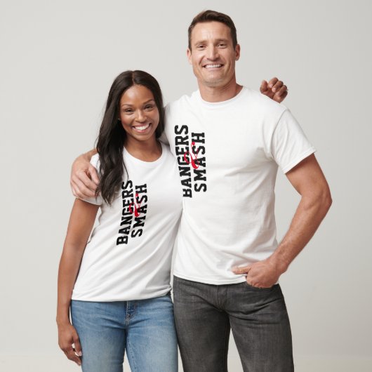 Bangers en smash t-shirts spelen op knuppels en ma (Unisex)