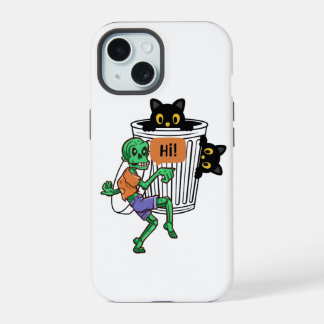 Bangeschrikte Kat Halloween iPhone 15 Hoesje
