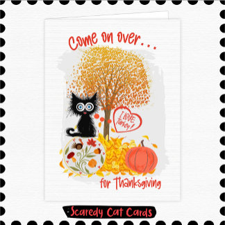 Banghartige Katten Thanksgiving Kaart