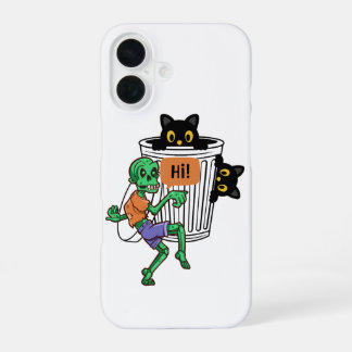 Bangige Katten Halloween iPhone 16 Hoesje