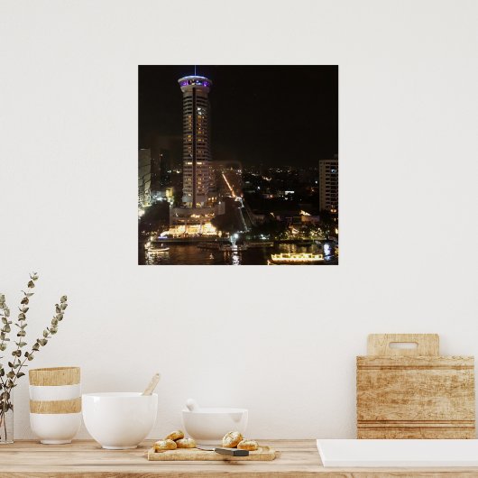 Bangkok bij nacht poster (Keuken)