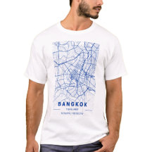 Bangkok City Map Blue