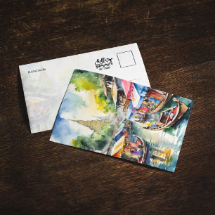 Bangkok Floating Market Thailand Briefkaart