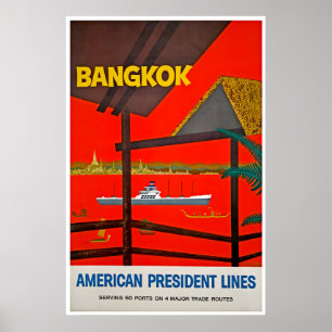 Bangkok Kunst Thailand Reisposter Amerikaans Poster