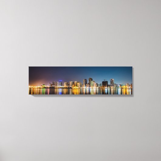 Bangkok Panorama Skyline Vue De Nuit Toile Art (Recto)