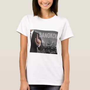 Bangkok skyline bij nachtpanorama t-shirt